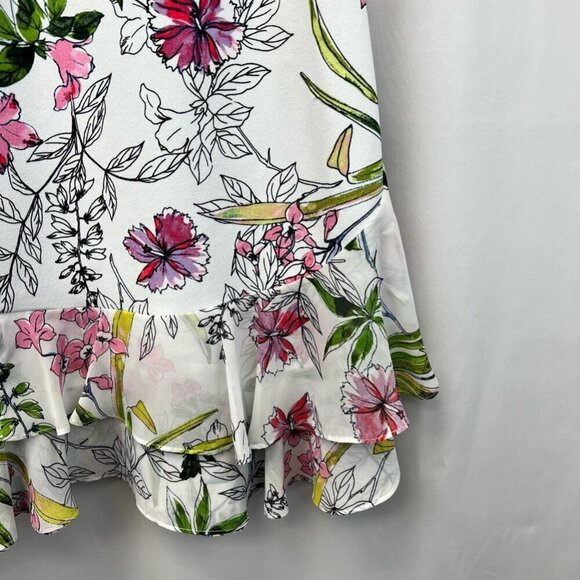 Signature Womens A Line Dress Multicolor Floral Stretch Knit Petites S Petite - Picture 8 of 10